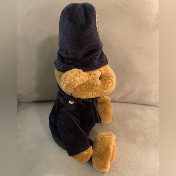 Vintage 1970s Blue Velvet Harrods Knightsbridge London Police Teddy Bear 12'' - Picture 4 of 7